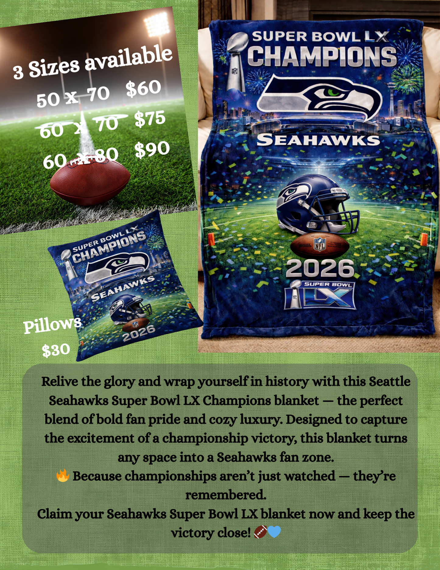 Customize Blanket & Pillows