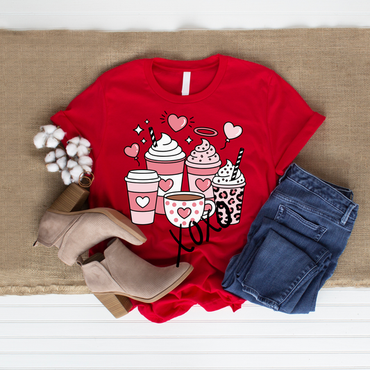 Valentine Tshirt coffee xoxo