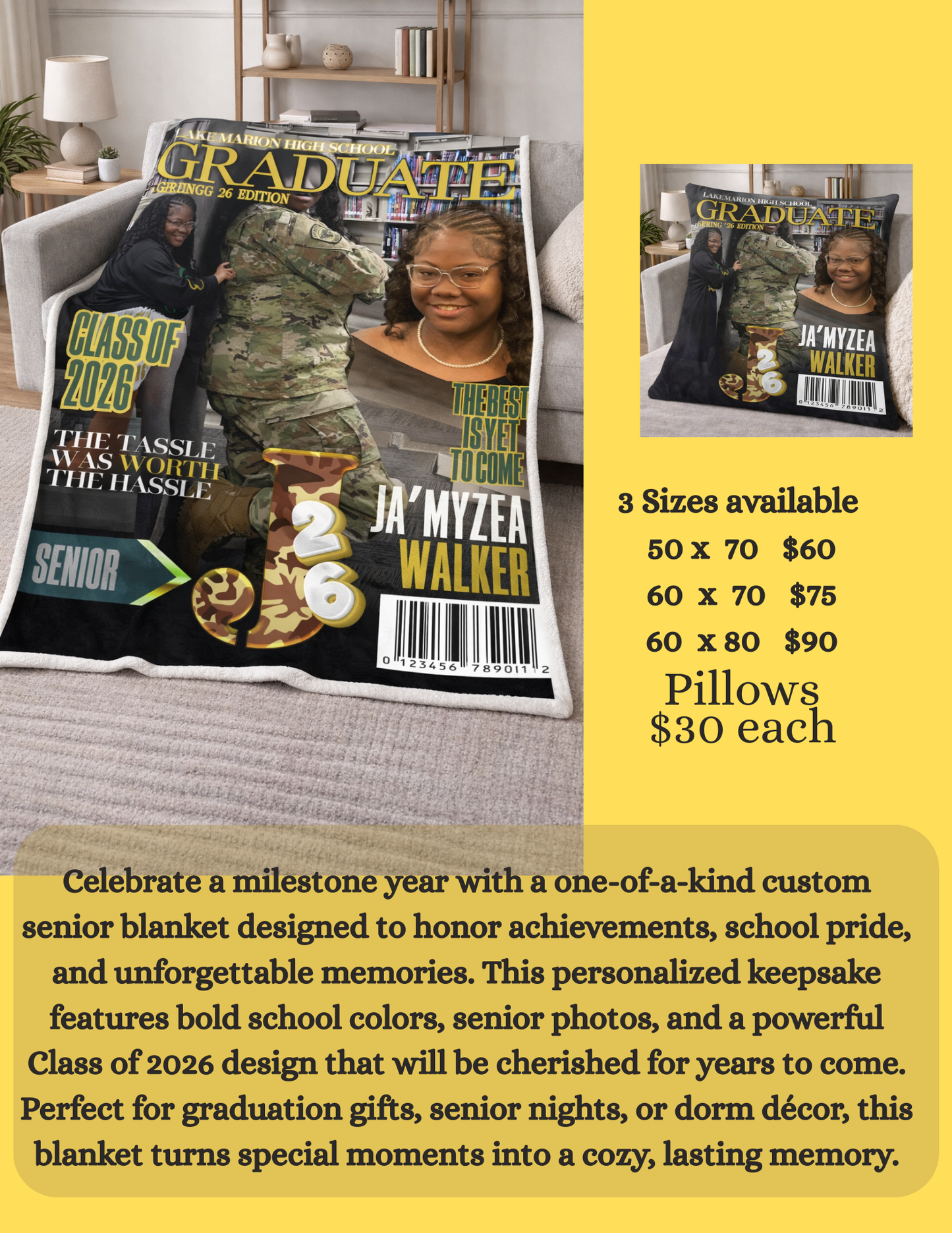 Customize Blanket & Pillows